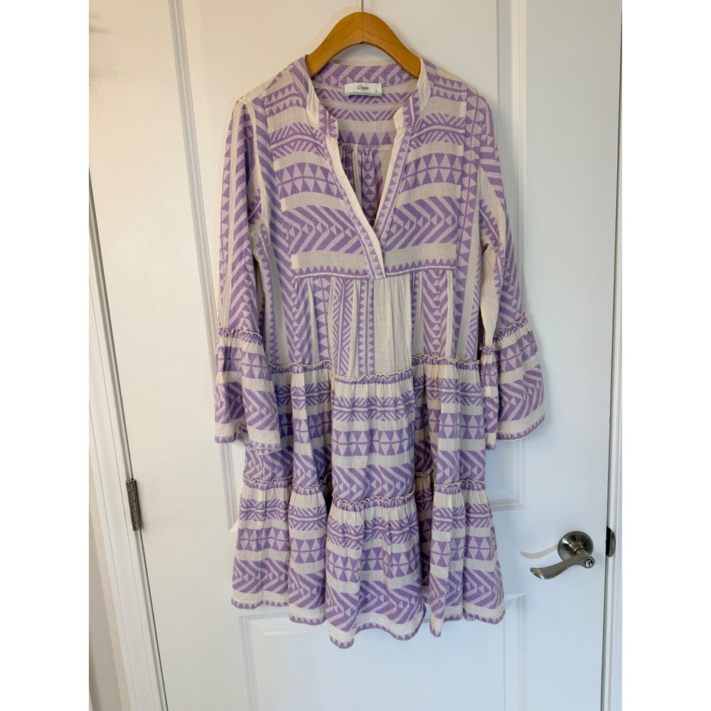 Devotion Twins Ella Dress Lilac White Geometric Cotton Mini XS 020.319.1G